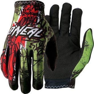   O'NEAL Matrix Vandal fekete-zöld-piros cross kesztyű motoros / MTB / roller