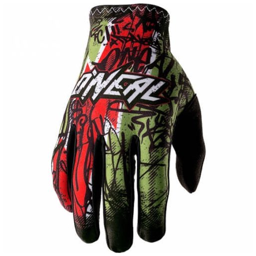 O'NEAL Matrix Vandal fekete-zöld-piros cross kesztyű motoros / MTB / roller