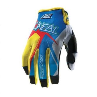   O'NEAL Jump Race kék-sárga-piros-fehér cross kesztyű – motoros / MTB / MX / roller