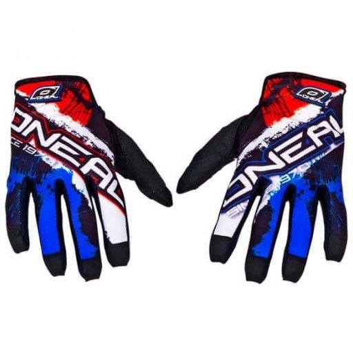 O'NEAL Jump Shocker kék-piros cross kesztyű – motoros / MTB / MX / roller