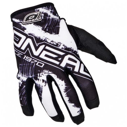 O'NEAL Jump Shocker fekete-fehér cross kesztyű – motoros / MTB / MX / roller