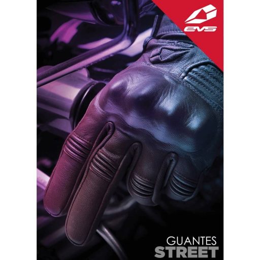 EVS Street Compton fekete utcai protektoros bőr motoros kesztyű