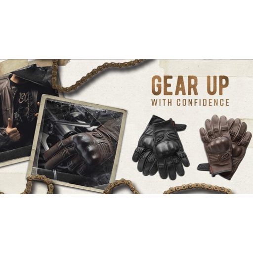 EVS Street Compton barna utcai protektoros bőr motoros kesztyű