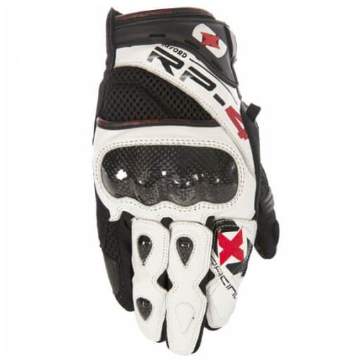 OXFORD RP-4 Summer protektoros fekete-fehér bőr-textil motoros kesztyű