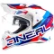 O'NEAL Sierra II Circuit kék-piros-fehér cross/enduro bukósisak beépített napszemüveggel