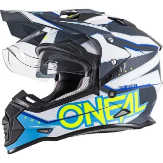   O'NEAL Sierra II Slingshot kék cross/enduro bukósisak beépített napszemüveggel
