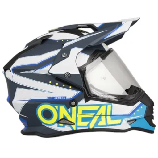 O'NEAL Sierra II Slingshot kék cross/enduro bukósisak beépített napszemüveggel