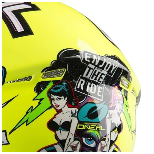 O'NEAL CHALLENGER Crank HI-VIZ neonzöld speed bukósisak beépített napszemüveggel