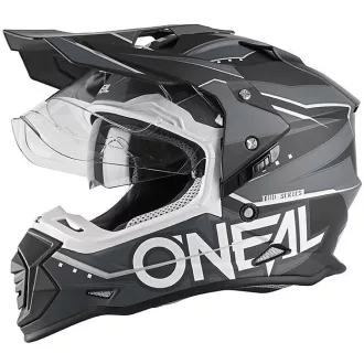   O'NEAL Sierra II Slingshot fekete-szürke cross/enduro bukósisak beépített napszemüveggel