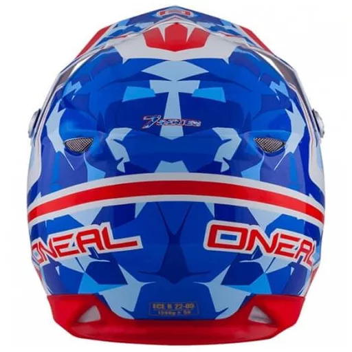 O'NEAL 7 Series Camo kék-fehér-piros  fényes cross bukósisak