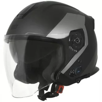   ORIGINE Palio EKO 2.0 Bluetooth matt szürke-fekete nyitott bukósisak beépített napszemüveggel