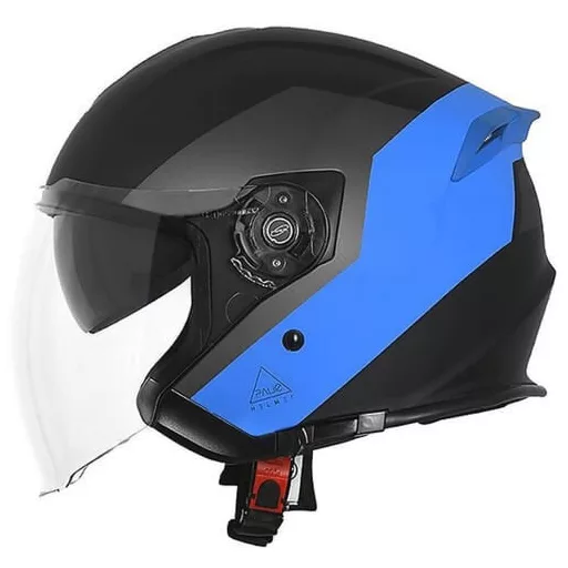 ORIGINE Palio EKO 2.0 Bluetooth matt kék-fekete nyitott bukósisak beépített napszemüveggel