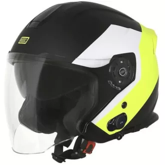   ORIGINE Palio EKO 2.0 Bluetooth matt neonzöld-fehér-fekete nyitott bukósisak beépített napszemüveggel