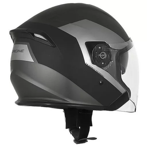 ORIGINE Palio EKO 2.0 Bluetooth matt szürke-fekete nyitott bukósisak beépített napszemüveggel