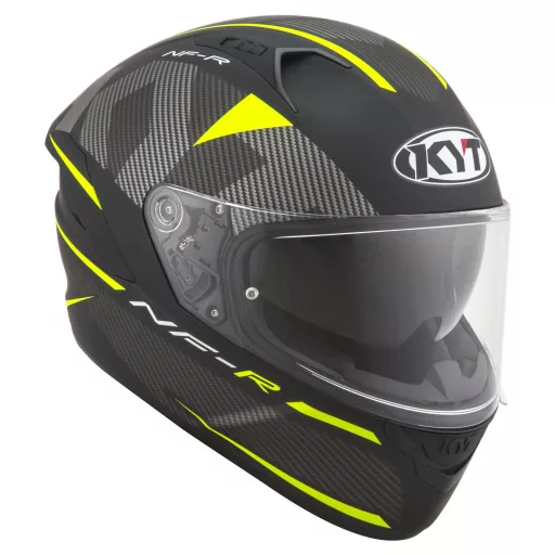 KYT NF-R Logos matt fekete-zöld speed bukósisak beépített napszemüveggel