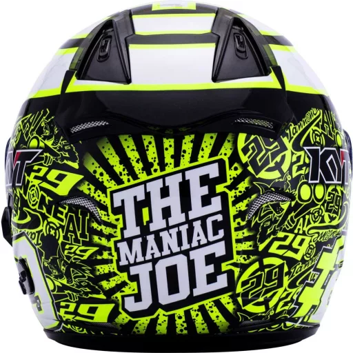 KYT HELLCAT IANNONE fényes neonzöld-fekete túra-robogó bukósisak beépített napszemüveggel