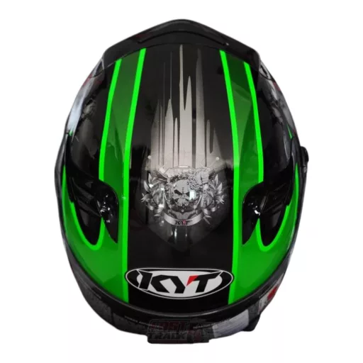 KYT VENOM Strike neonzöld-fekete speed bukósisak beépített napszemüveggel