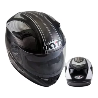   KYT VENOM Shadow fényes fekete-szürke "Gun Metal" speed bukósisak beépített napszemüveggel