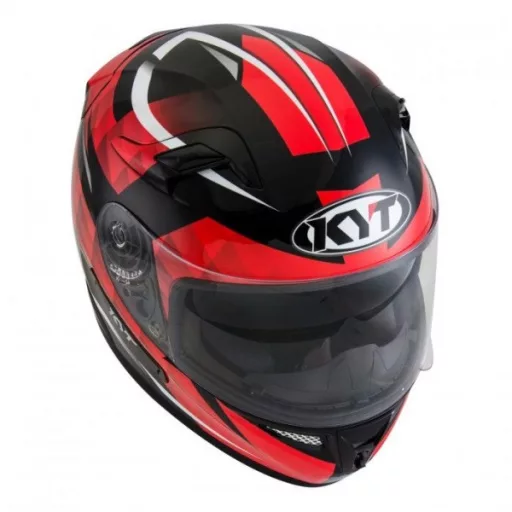 KYT VENOM Diamond piros-fekete speed  bukósisak beépített napszemüveggel