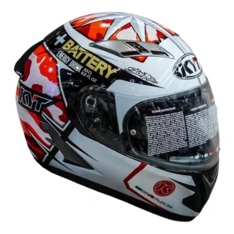   KYT FALCON Espargaro piros-fehér speed bukósisak beépített napszemüveggel