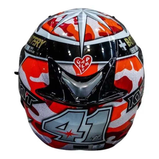 KYT FALCON Espargaro piros-fehér speed bukósisak beépített napszemüveggel