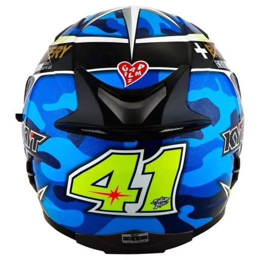KYT FALCON Aleix Espargaro neonzöld-kék speed bukósisak beépített napszemüveggel
