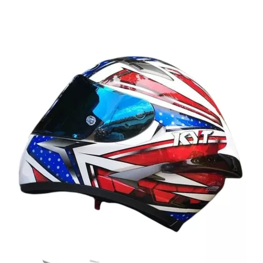 KYT Falcon All Stars piros-fehér-kék speed bukósisak beépített napszemüveggel