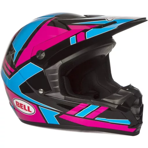 Bell SX-1 fényes pink-kék-fekete cross bukósisak