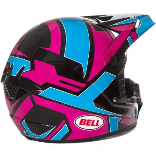 Bell SX-1 fényes pink-kék-fekete cross bukósisak