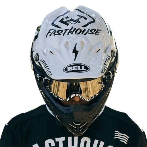 BELL MOTO-9 MIPS Fasthouse fényes fehér-fekete cross bukósisak