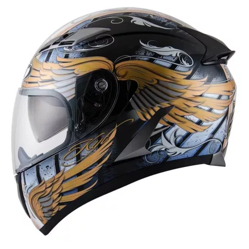 KYT Falcon Angel kék-arany speed bukósisak beépített napszemüveggel 