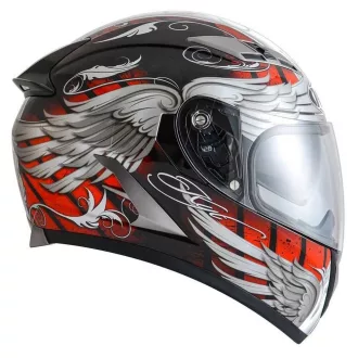   KYT Falcon Angel piros-ezüst speed bukósisak beépített napszemüveggel 