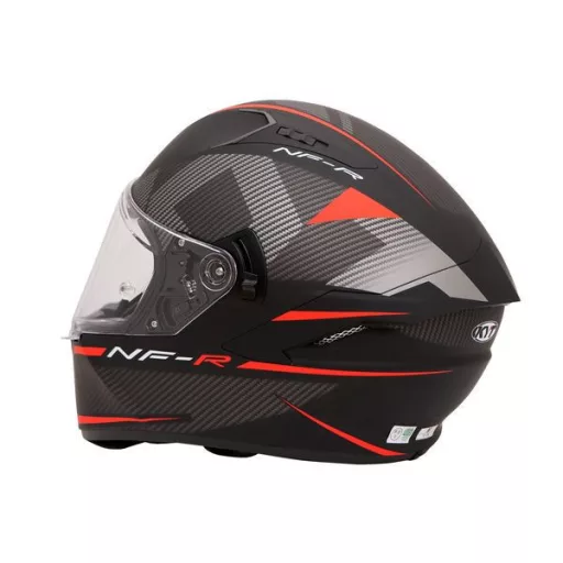 KYT NF-R Logos matt fekete-piros speed bukósisak beépített napszemüveggel