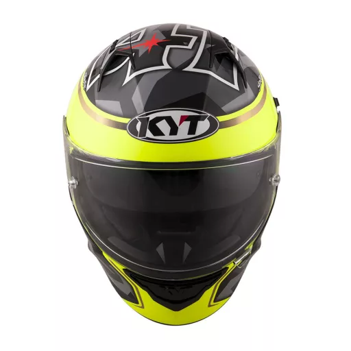 KYT NF-R Espargaro Replica neonzöld-fekete speed bukósisak beépített napszemüveggel