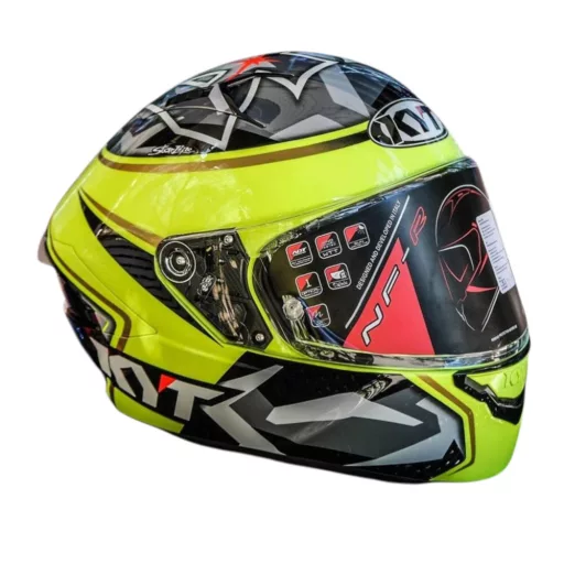 KYT NF-R Espargaro Replica neonzöld-fekete speed bukósisak beépített napszemüveggel