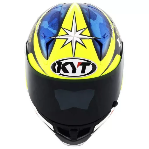 KYT Thunderflash Aleix Espargaro neonzöld-kék speed bukósisak 