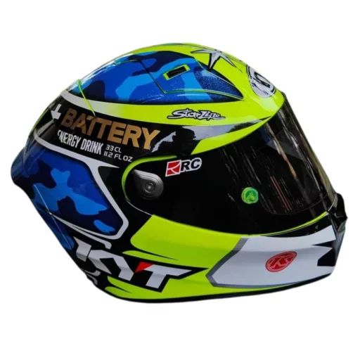KYT Thunderflash Aleix Espargaro neonzöld-kék speed bukósisak 
