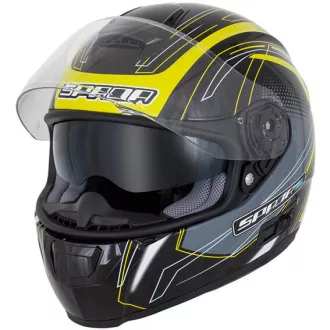   SPADA SP16 Gradient fényes fekete-sárga speed bukósisak beépített napszemüveggel