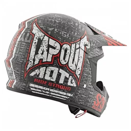 SPEED and STRENGTH SS2400 Tapout matt fekete-piros cross bukósisak 
