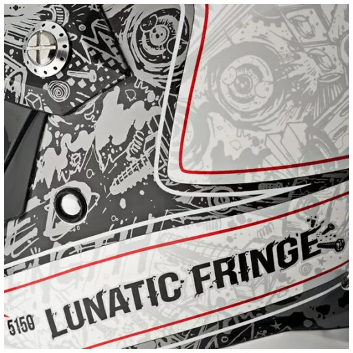 SPEED and STRENGTH SS2500 Lunatic Fringe fényes fekete-fehér cross/enduro bukósisak 