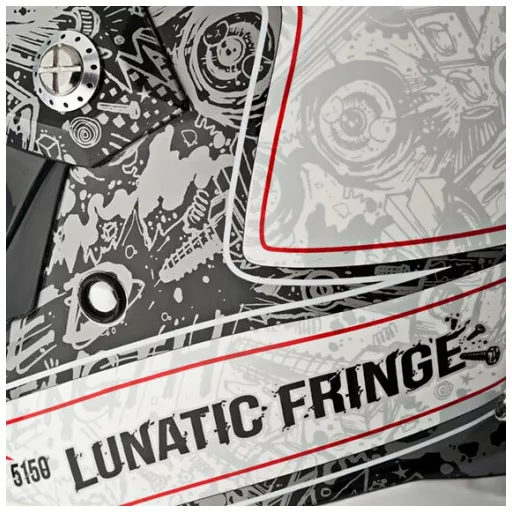 SPEED and STRENGTH SS2500 Lunatic Fringe fényes fekete-fehér cross/enduro bukósisak 