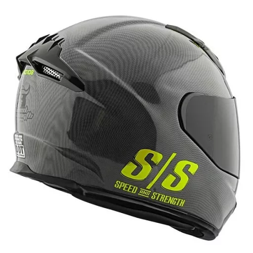 SPEED and STRENGTH SS1400 Twist Fate fekete-karbon-neonzöld speed bukósisak 