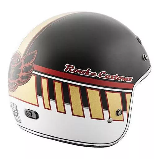 SPEED and STRENGTH SS600 Rooke Customs/2 Stroke fekete-fehér-bronz  túra/robogó nyitott bukósisak
