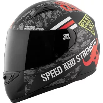  SPEED and STRENGTH SS1100 Urge Overkill  matt-fekete-szürke-piros speed bukósisak 