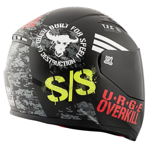 SPEED and STRENGTH SS1100 Urge Overkill  matt-fekete-szürke-piros speed bukósisak 