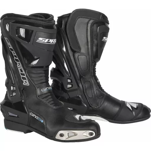 SPADA Curve Evo sport motoros csizma – fekete, verseny stílusú, protektoros motoros csizma, EU 41