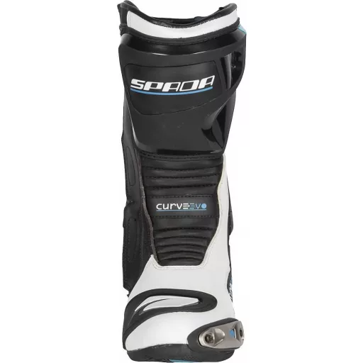 SPADA Curve Evo sport motoros csizma – fehér/fekete/türkiz, verseny stílusú, protektoros motoros csizma, EU 45