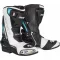SPADA Curve Evo sport motoros csizma – fehér/fekete/türkiz, verseny stílusú, protektoros motoros csizma, EU 47