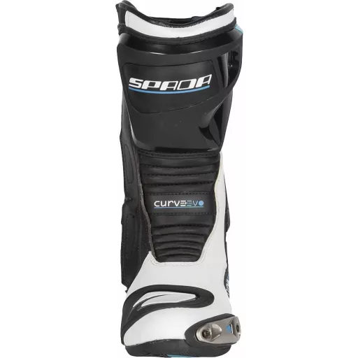 SPADA Curve Evo sport motoros csizma – fehér/fekete/türkiz, verseny stílusú, protektoros motoros csizma, EU 47