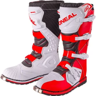  O'NEAL Rider motocross csizma – fehér/piros/fekete cross-enduro motoros csizma, EU 44